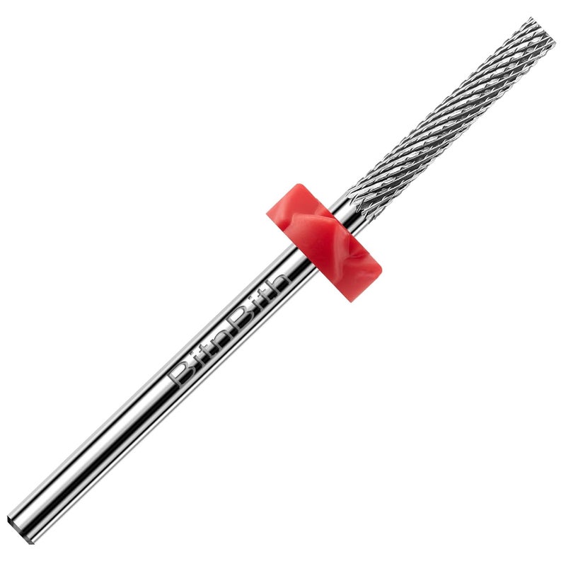 BitnBith Nail Drill Bits Safety Cuticle Nail Buffer Bit 3/32",Tungsten Carbide Professional Drill Bit for Nail Prepare Nail Bed File Dead Skin Cleaning,Manicure 2-Way Rotate For Nail Home Salon,Fine - Image 1